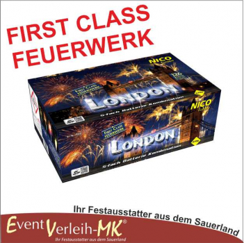 London  - Feuerwerkbatterie NICO FIRST CLASS Verbund Feuerwerk 123 Schuss